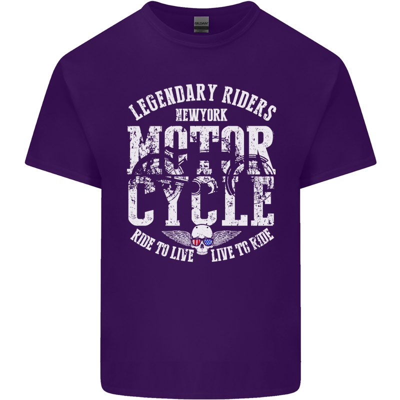 Legendary Motorcycle Riders Motorbike Biker Mens Cotton T-Shirt Tee Top Purple