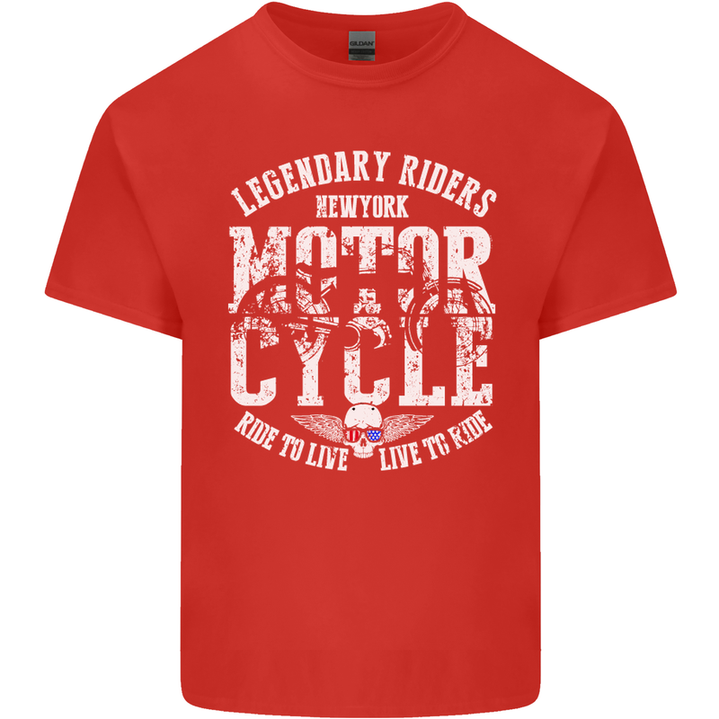 Legendary Motorcycle Riders Motorbike Biker Mens Cotton T-Shirt Tee Top Red