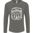 Legendary Motorcycle Riders Motorbike Biker Mens Long Sleeve T-Shirt Charcoal