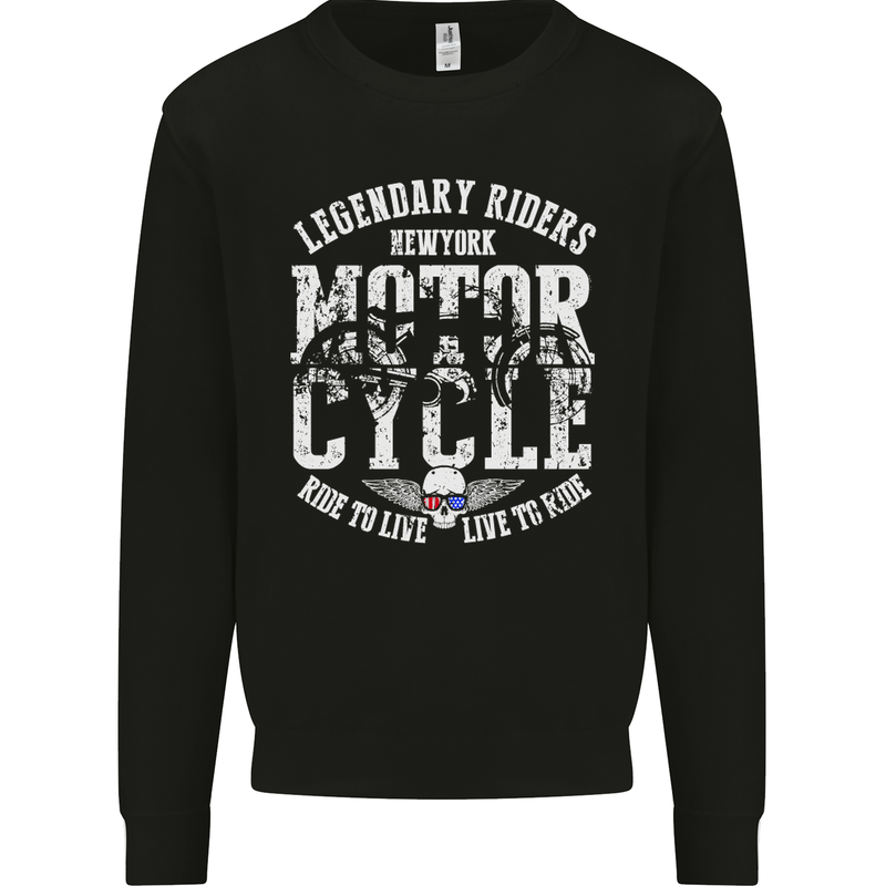 Legendary Motorcycle Riders Motorbike Biker Mens Sweatshirt Jumper Black