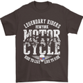 Legendary Motorcycle Riders Motorbike Biker Mens T-Shirt Cotton Gildan Dark Chocolate