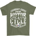Legendary Motorcycle Riders Motorbike Biker Mens T-Shirt Cotton Gildan Military Green