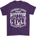 Legendary Motorcycle Riders Motorbike Biker Mens T-Shirt Cotton Gildan Purple