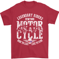 Legendary Motorcycle Riders Motorbike Biker Mens T-Shirt Cotton Gildan Red