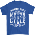 Legendary Motorcycle Riders Motorbike Biker Mens T-Shirt Cotton Gildan Royal Blue