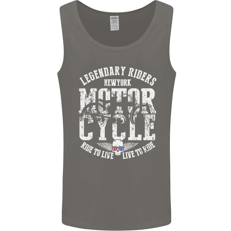 Legendary Motorcycle Riders Motorbike Biker Mens Vest Tank Top Charcoal
