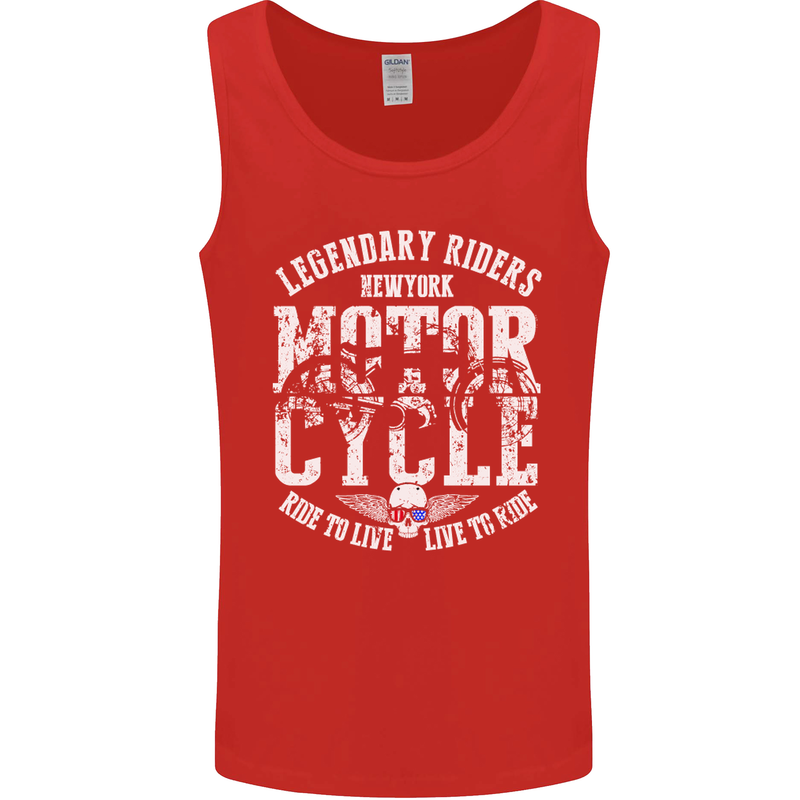 Legendary Motorcycle Riders Motorbike Biker Mens Vest Tank Top Red