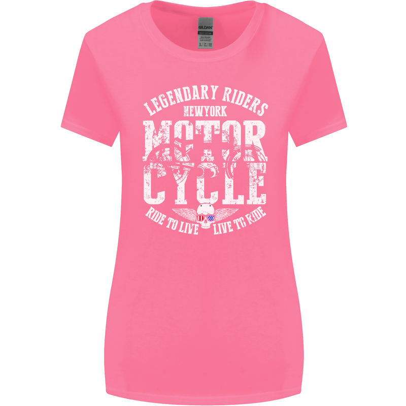 Legendary Motorcycle Riders Motorbike Biker Womens Wider Cut T-Shirt Azalea