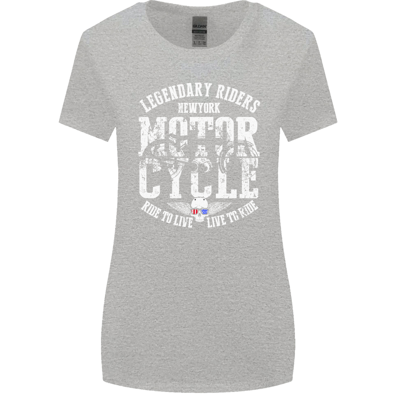 Legendary Motorcycle Riders Motorbike Biker Womens Wider Cut T-Shirt Sports Grey