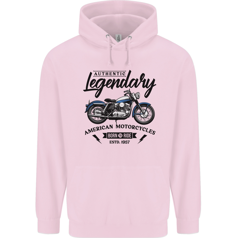 Legendary Motorcycles Biker Cafe Racer Childrens Kids Hoodie Light Pink
