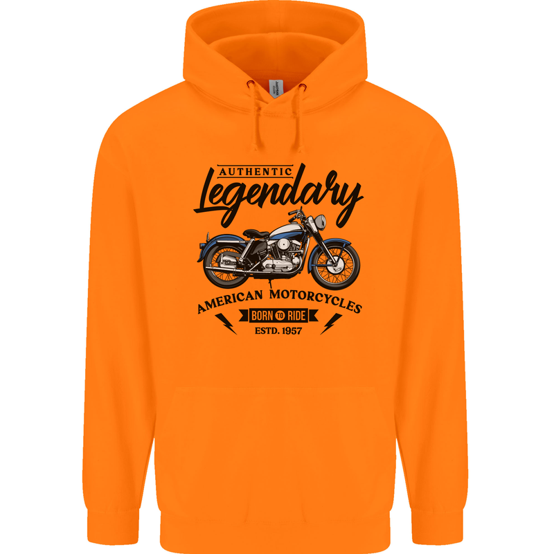 Legendary Motorcycles Biker Cafe Racer Childrens Kids Hoodie Orange