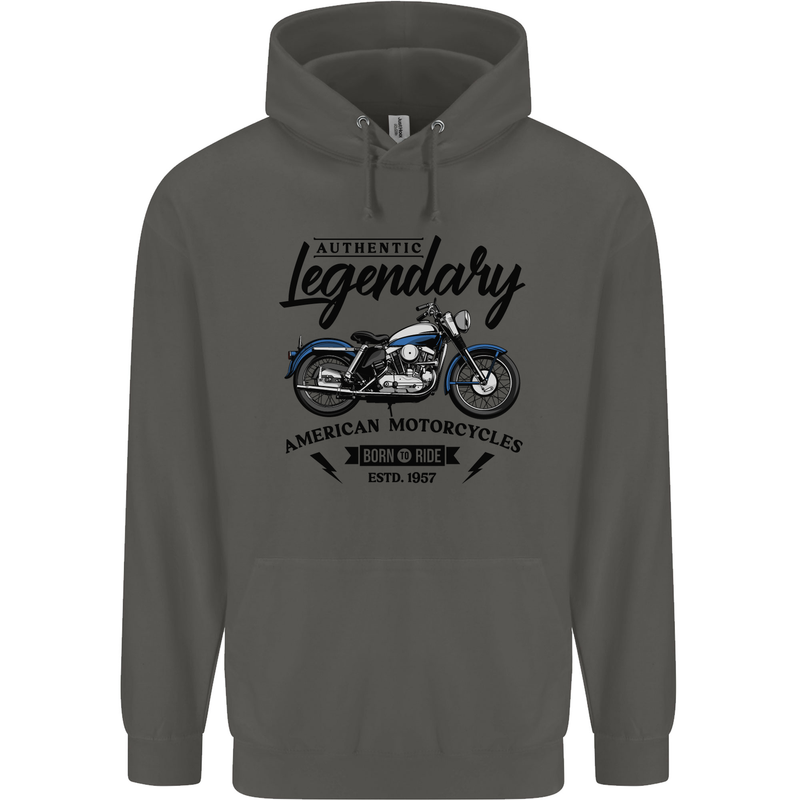 Legendary Motorcycles Biker Cafe Racer Childrens Kids Hoodie Storm Grey