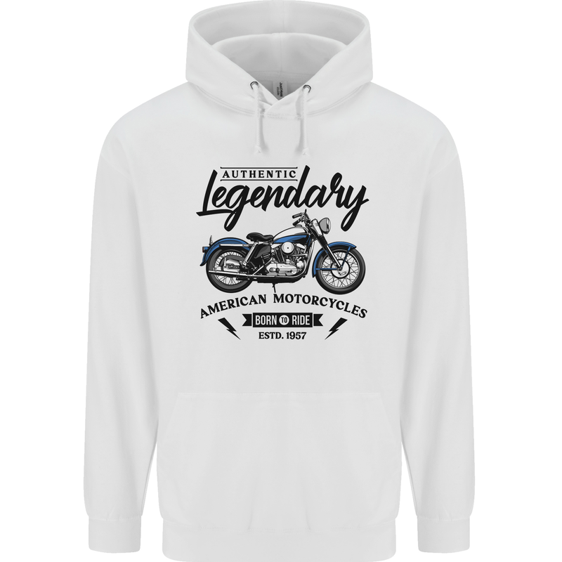 Legendary Motorcycles Biker Cafe Racer Childrens Kids Hoodie White