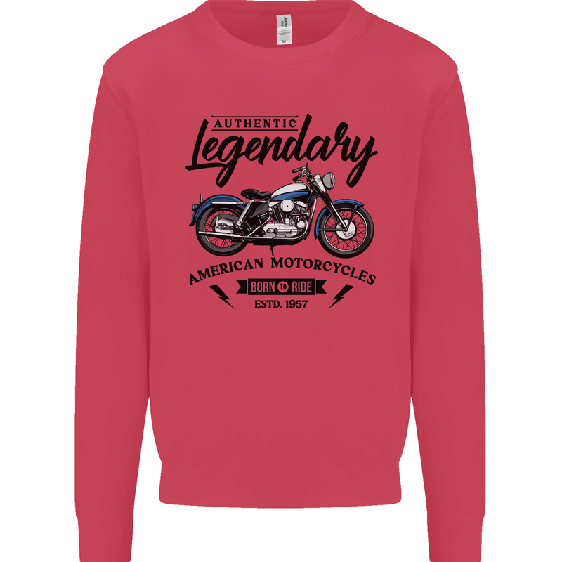 Legendary Motorcycles Biker Cafe Racer Kids Sweatshirt Jumper Heliconia