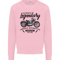 Legendary Motorcycles Biker Cafe Racer Kids Sweatshirt Jumper Light Pink
