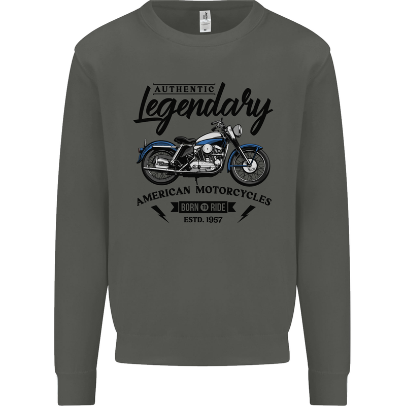 Legendary Motorcycles Biker Cafe Racer Kids Sweatshirt Jumper Storm Grey