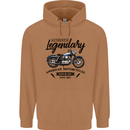 Legendary Motorcycles Biker Cafe Racer Mens 80% Cotton Hoodie Caramel Latte