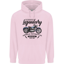 Legendary Motorcycles Biker Cafe Racer Mens 80% Cotton Hoodie Light Pink