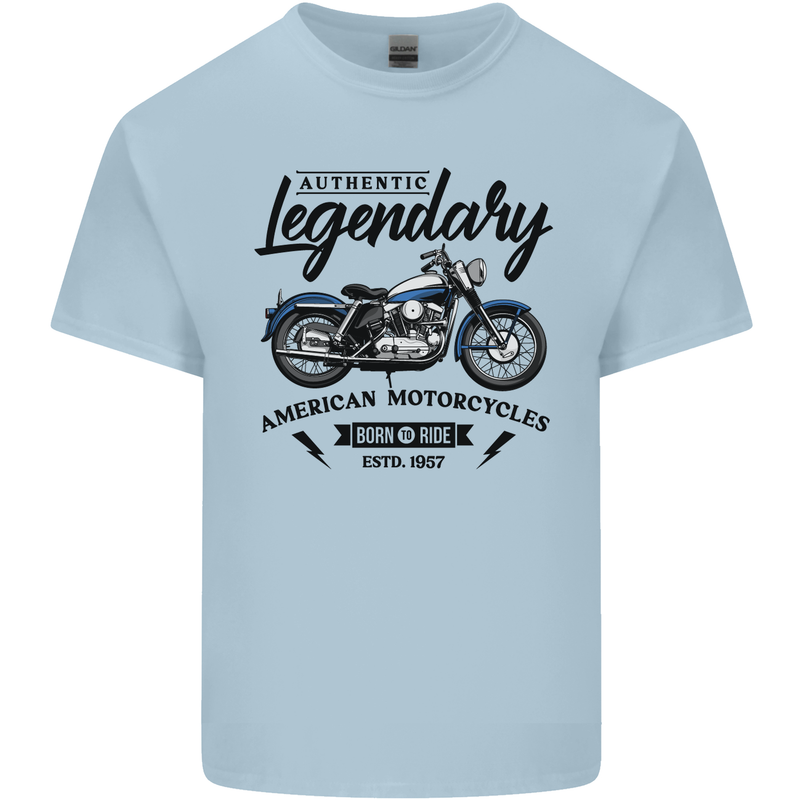 Legendary Motorcycles Biker Cafe Racer Mens Cotton T-Shirt Tee Top Light Blue