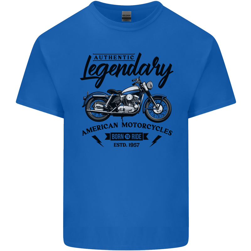 Legendary Motorcycles Biker Cafe Racer Mens Cotton T-Shirt Tee Top Royal Blue