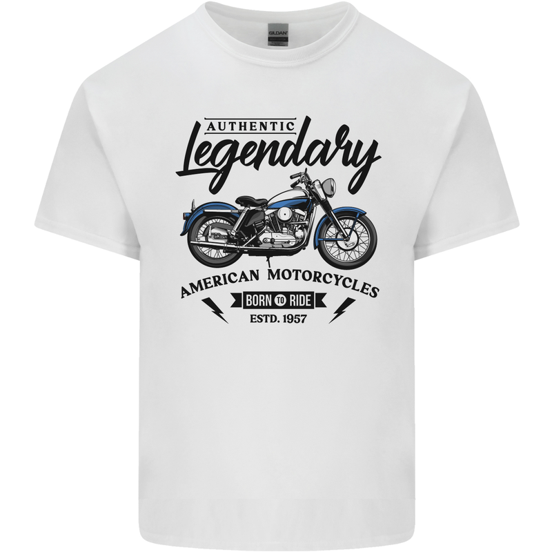 Legendary Motorcycles Biker Cafe Racer Mens Cotton T-Shirt Tee Top White