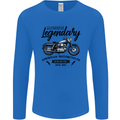 Legendary Motorcycles Biker Cafe Racer Mens Long Sleeve T-Shirt Royal Blue