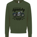 Legendary Motorcycles Biker Cafe Racer Mens Sweatshirt Jumper Forest Green