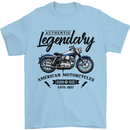 Legendary Motorcycles Biker Cafe Racer Mens T-Shirt Cotton Gildan Light Blue