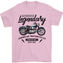 Legendary Motorcycles Biker Cafe Racer Mens T-Shirt Cotton Gildan Light Pink
