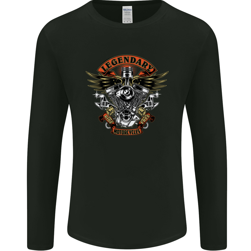 Legendary Motorcycles Motorbike Biker Mens Long Sleeve T-Shirt Black
