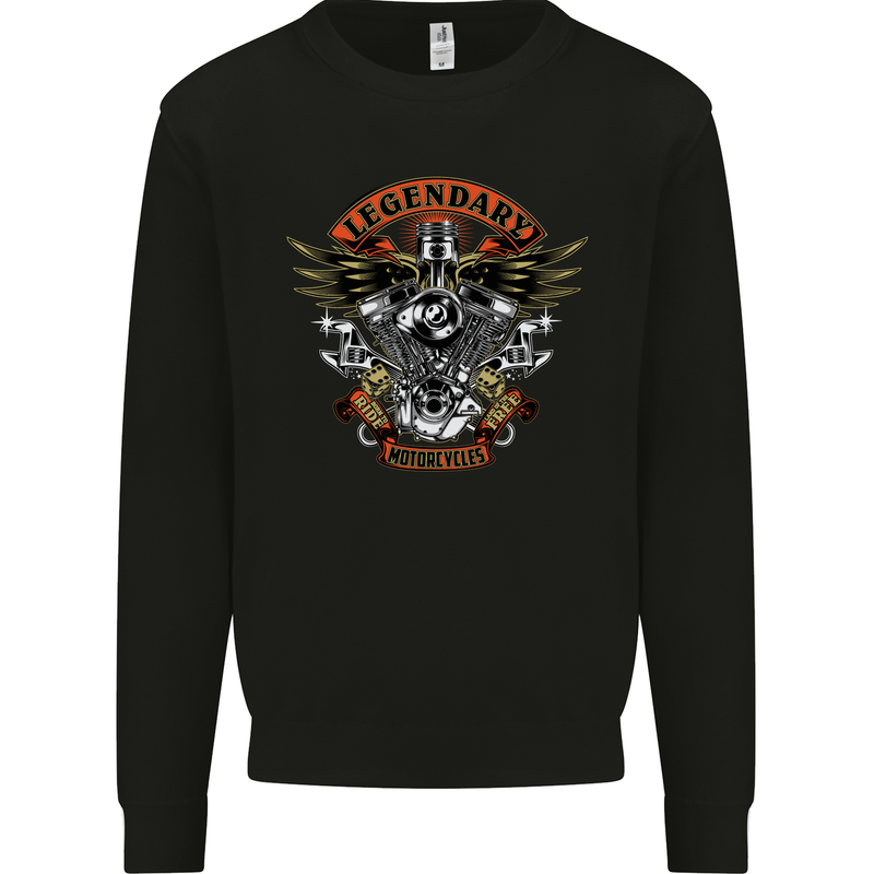 Legendary Motorcycles Motorbike Biker Mens Sweatshirt Jumper Black