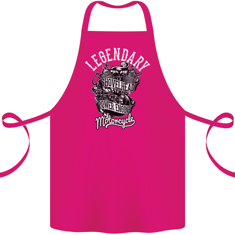 Legendary Shovelhead Motorcycle Biker Cotton Apron 100% Organic Pink