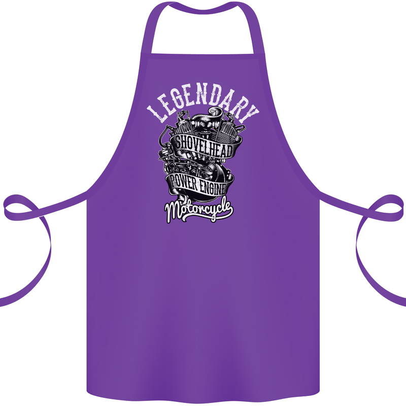 Legendary Shovelhead Motorcycle Biker Cotton Apron 100% Organic Purple