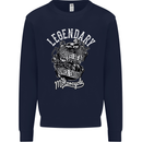 Legendary Shovelhead Motorcycle Biker Kids Sweatshirt Jumper Navy Blue