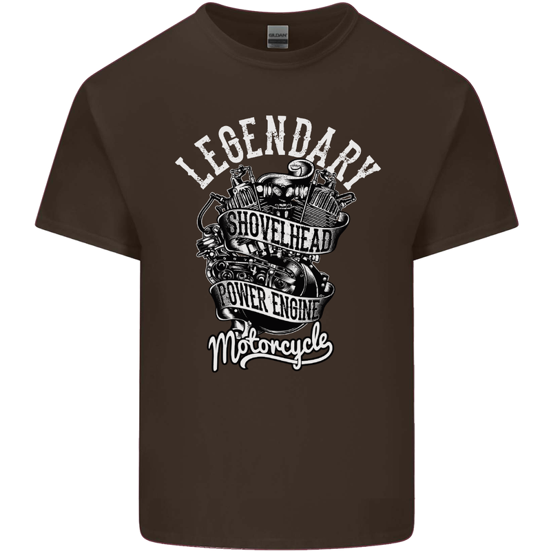 Legendary Shovelhead Motorcycle Biker Kids T-Shirt Childrens Chocolate