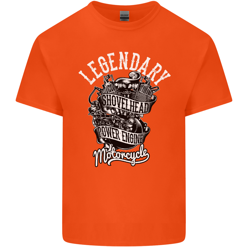 Legendary Shovelhead Motorcycle Biker Kids T-Shirt Childrens Orange