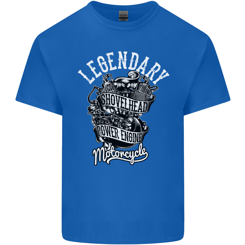 Legendary Shovelhead Motorcycle Biker Kids T-Shirt Childrens Royal Blue