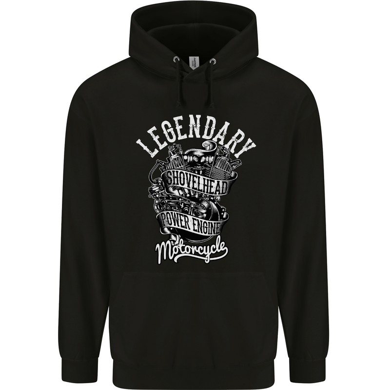 Legendary Shovelhead Motorcycle Biker Mens 80% Cotton Hoodie Black