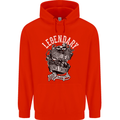 Legendary Shovelhead Motorcycle Biker Mens 80% Cotton Hoodie Bright Red