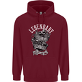 Legendary Shovelhead Motorcycle Biker Mens 80% Cotton Hoodie Maroon