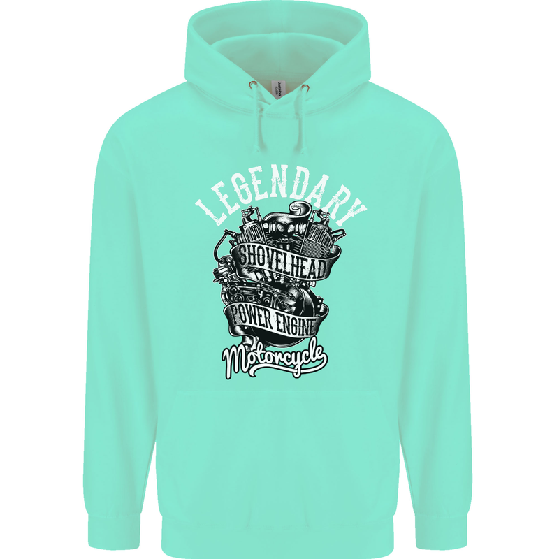 Legendary Shovelhead Motorcycle Biker Mens 80% Cotton Hoodie Peppermint