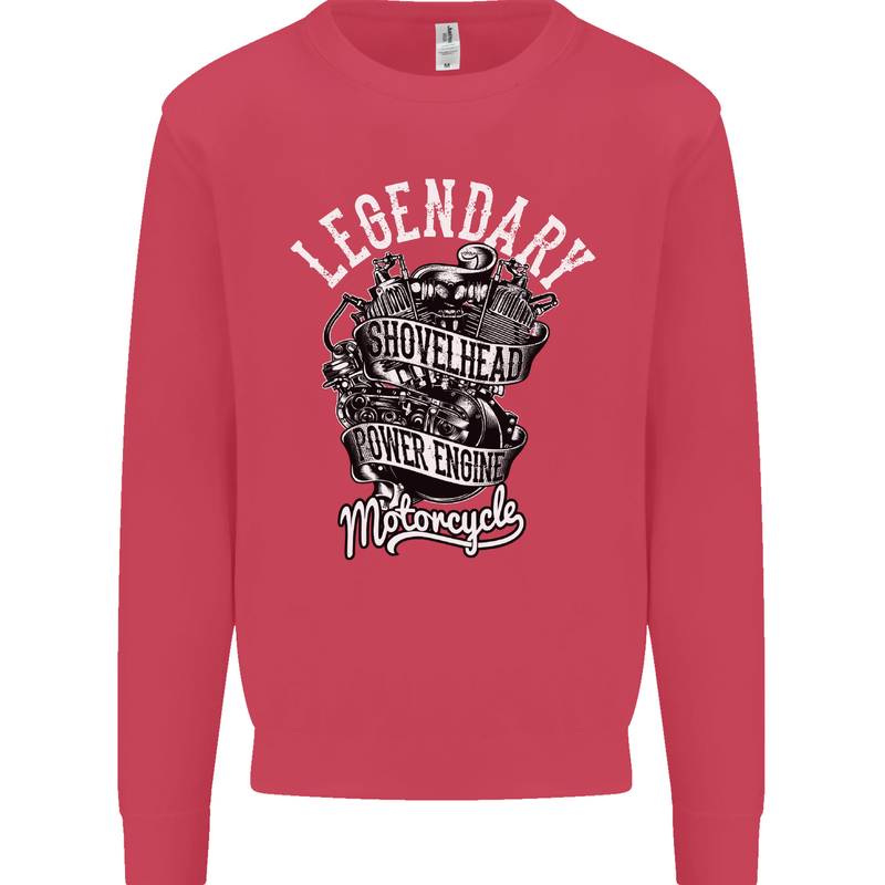 Legendary Shovelhead Motorcycle Biker Mens Sweatshirt Jumper Heliconia