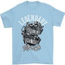 Legendary Shovelhead Motorcycle Biker Mens T-Shirt Cotton Gildan Light Blue