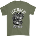 Legendary Shovelhead Motorcycle Biker Mens T-Shirt Cotton Gildan Military Green