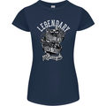 Legendary Shovelhead Motorcycle Biker Womens Petite Cut T-Shirt Navy Blue