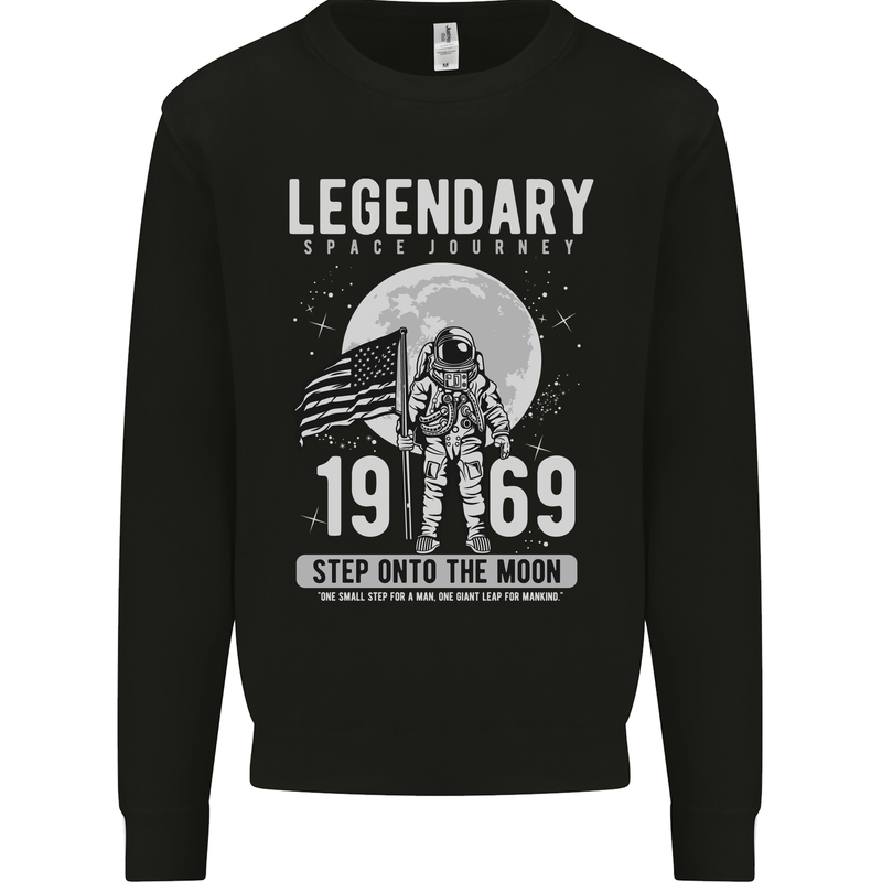 Legendary Space USA Moon Landing Astronaut Mens Sweatshirt Jumper Black