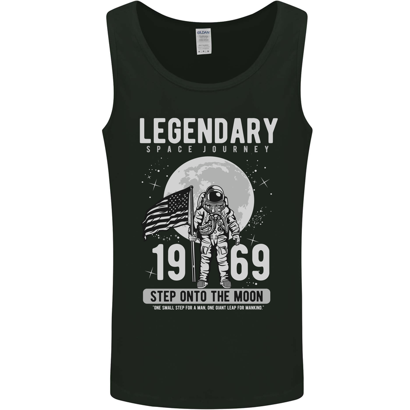 Legendary Space USA Moon Landing Astronaut Mens Vest Tank Top Black