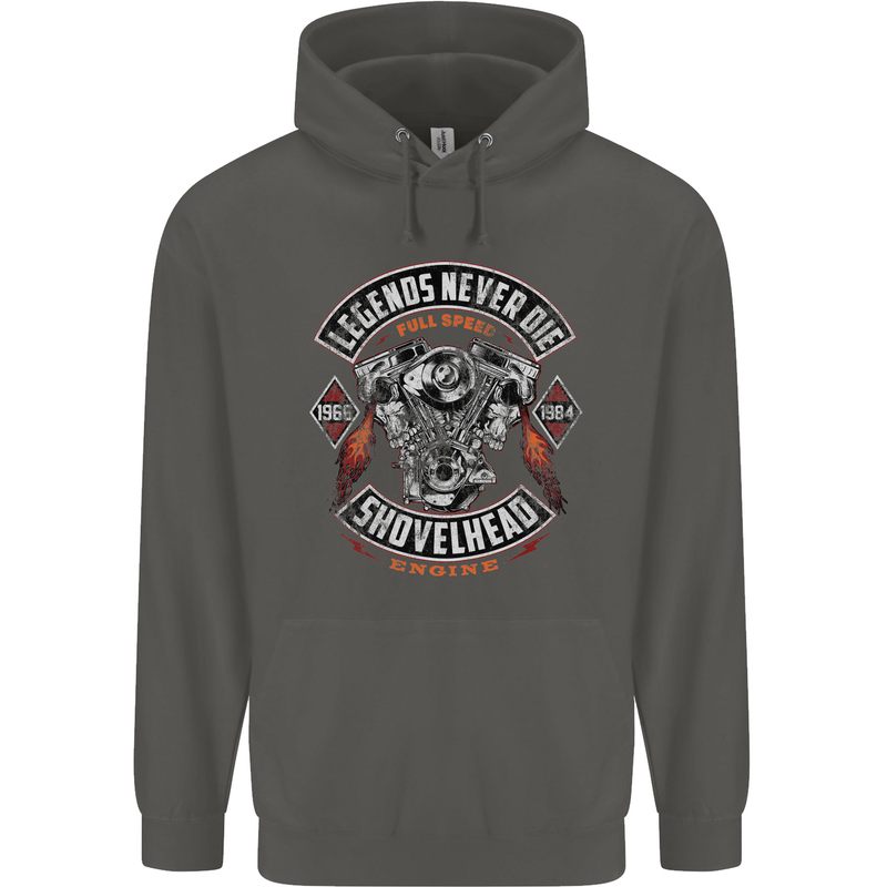 Legends Never Die Biker Motorbike Childrens Kids Hoodie Storm Grey