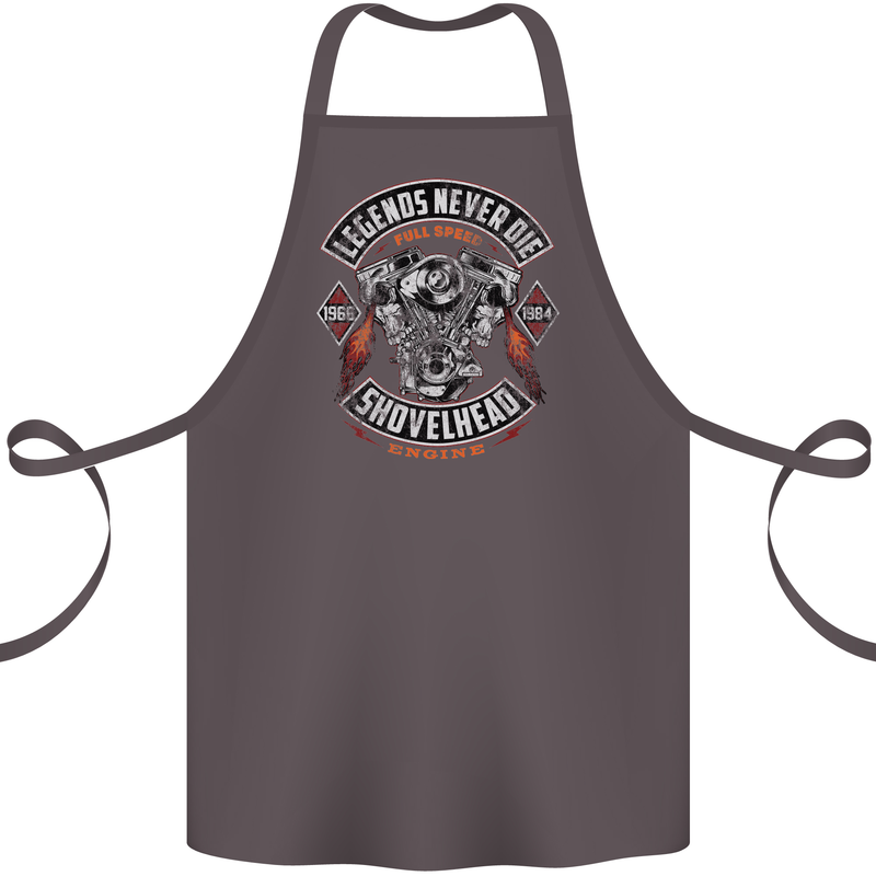 Legends Never Die Biker Motorbike Cotton Apron 100% Organic Dark Grey