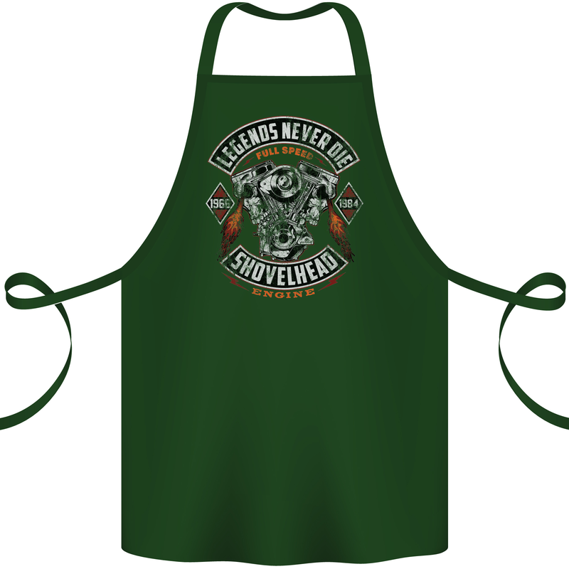Legends Never Die Biker Motorbike Cotton Apron 100% Organic Forest Green